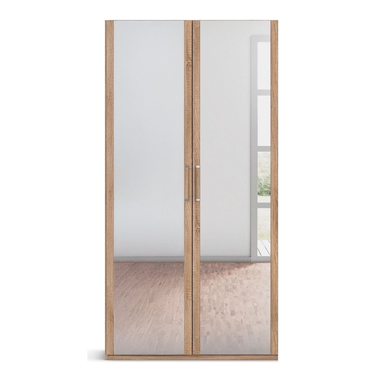 With Mirror Small sonoma oak  hinged Wardrobe