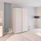 Rauch Eve White Decor Compact 2 Door Sliding Wardrobe in Bedroom