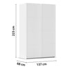 Rauch Eve White Decor Compact 2 Door Sliding Wardrobe Width 137cm