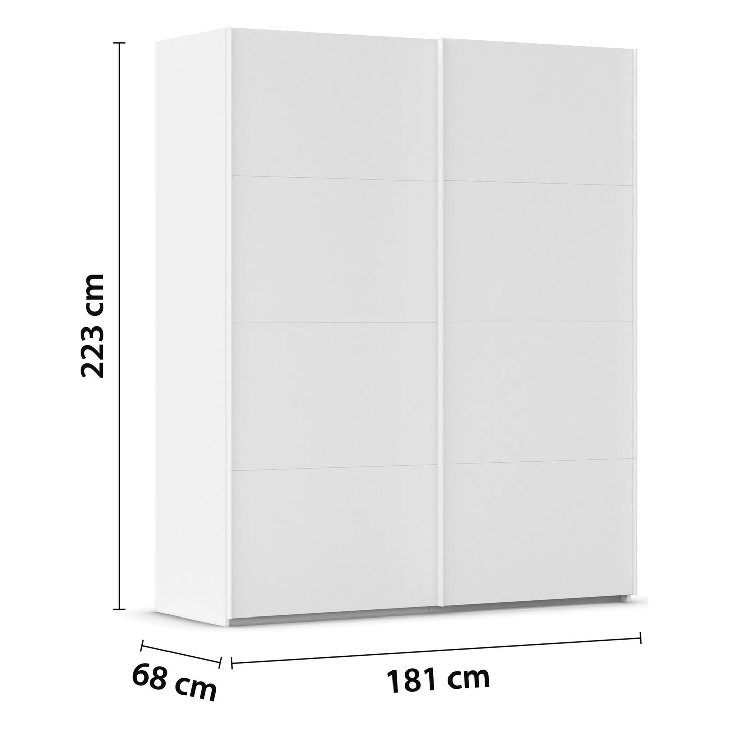 181cm Wide Rauch Eve White Decor Compact 2 Door Sliding Wardrobe