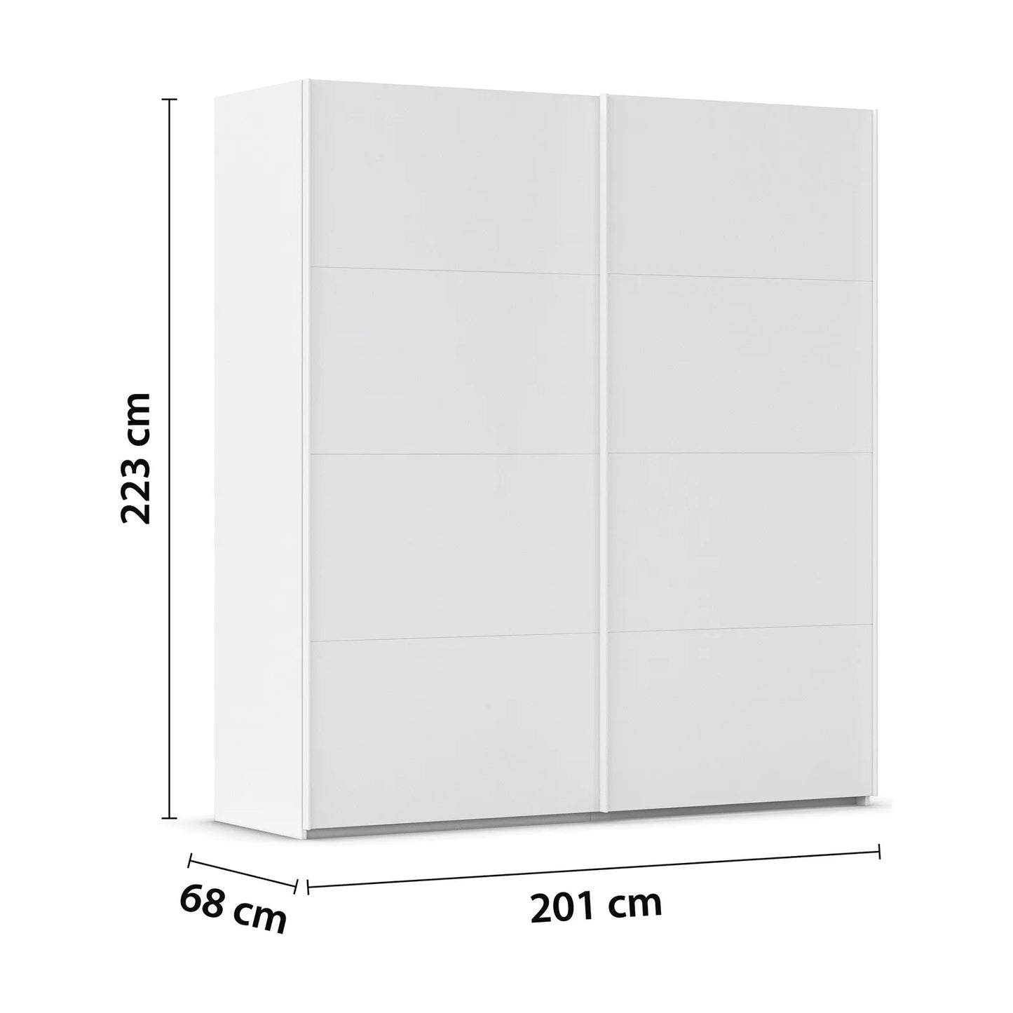200cm wide Rauch Eve White Decor Compact 2 Door Sliding Wardrobe