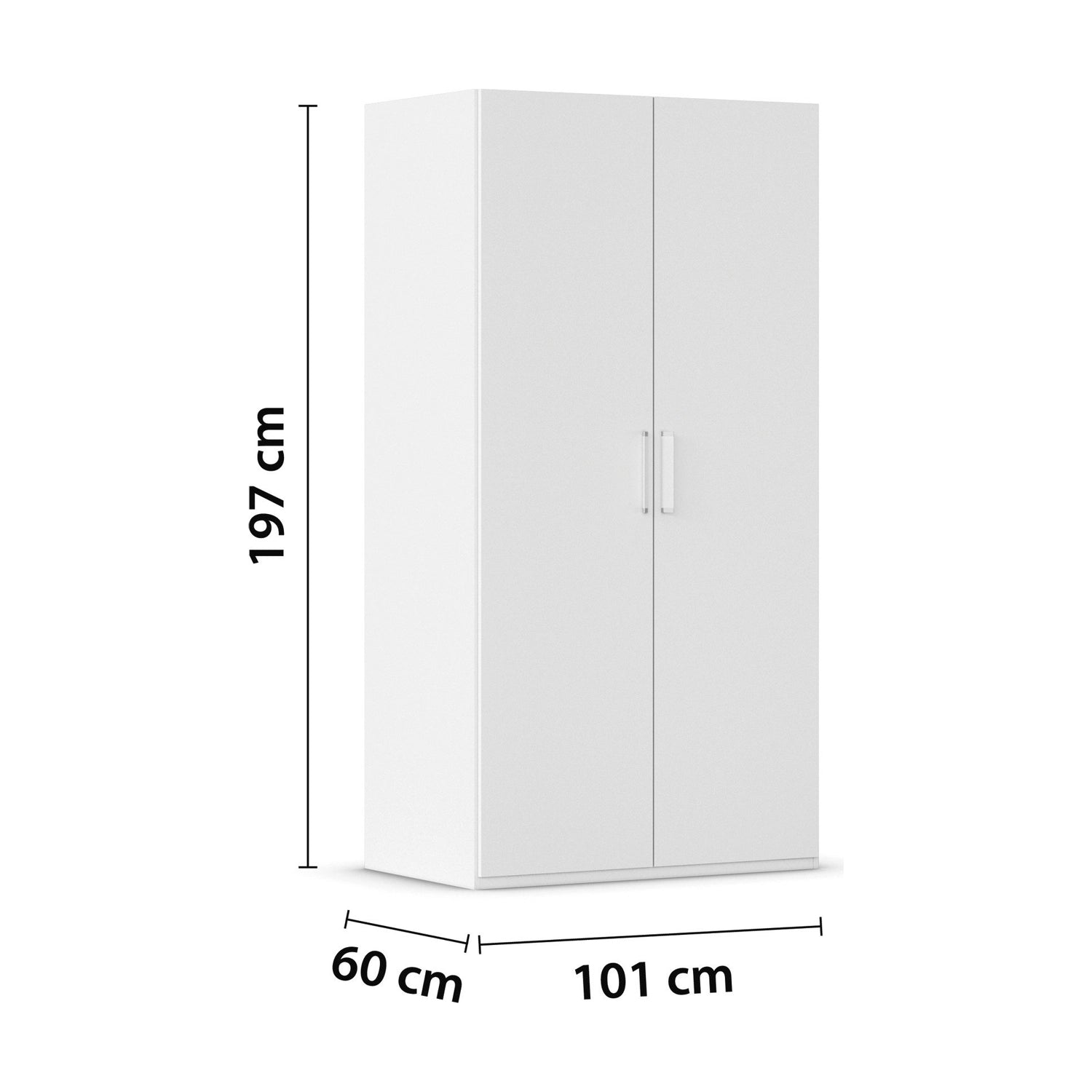 Rauch Eve White 2 Door hinged Wardrobe Height 197 cm