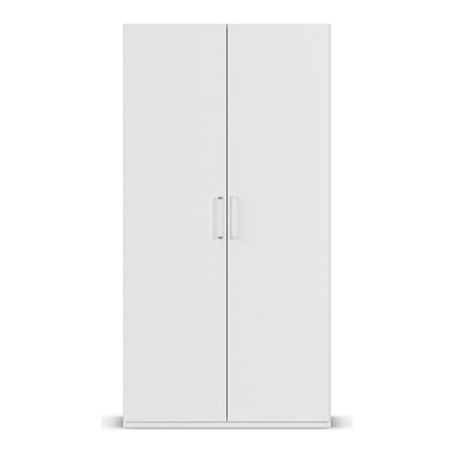 Without Mirror Small White hinged Wardrobe
