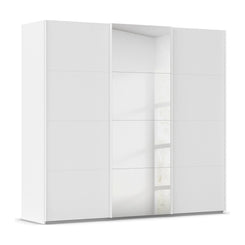Rauch Eve White 3 Door Sliding Wardrobe with Mirror – 242cm Wide