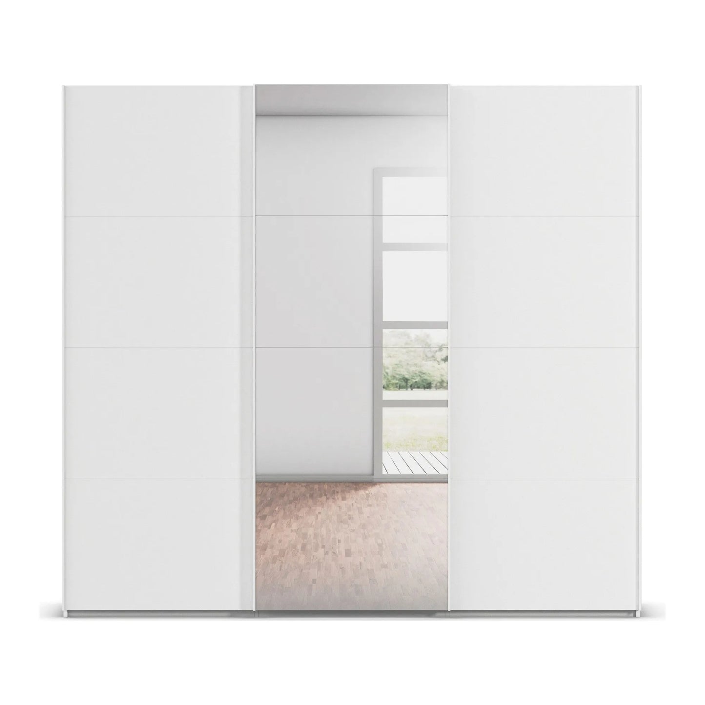 Large Rauch Eve White 3 Door Sliding Wardrobe with Mirror