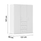 Rauch Eve White 3 Door 3 Drawer Wardrobe height 197 cm