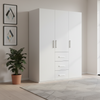 Rauch Evelyn White 3 Door 3 Drawer Small Wardrobe