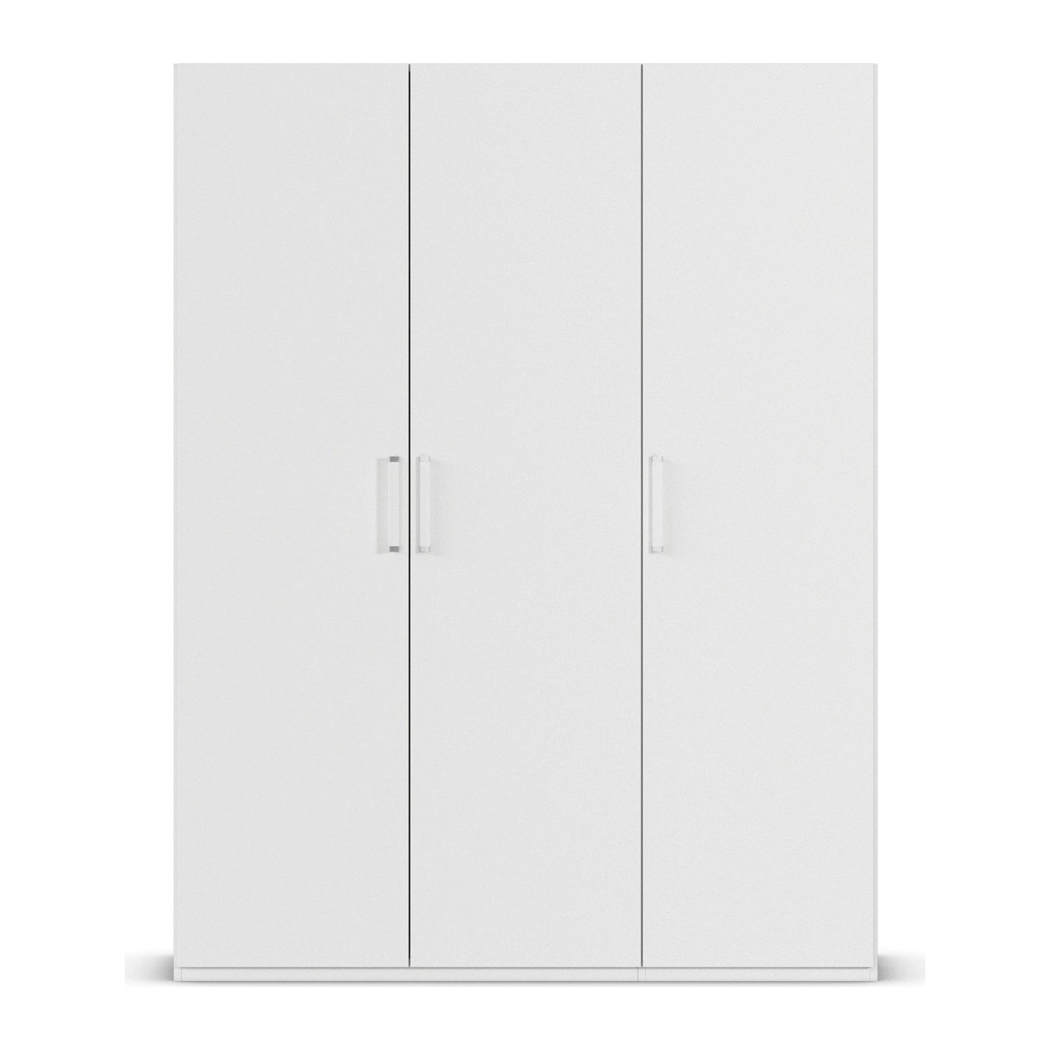 Without Mirror 3 Door White hinged Wardrobe