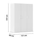 Rauch Eve White 3 Door hinged Wardrobe Height 197 cm