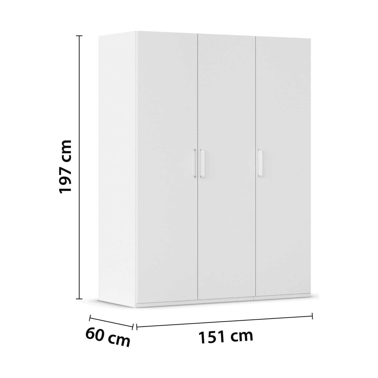 Rauch Eve White 3 Door hinged Wardrobe Height 197 cm