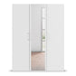 With Mirror 3 Door White hinged Wardrobe