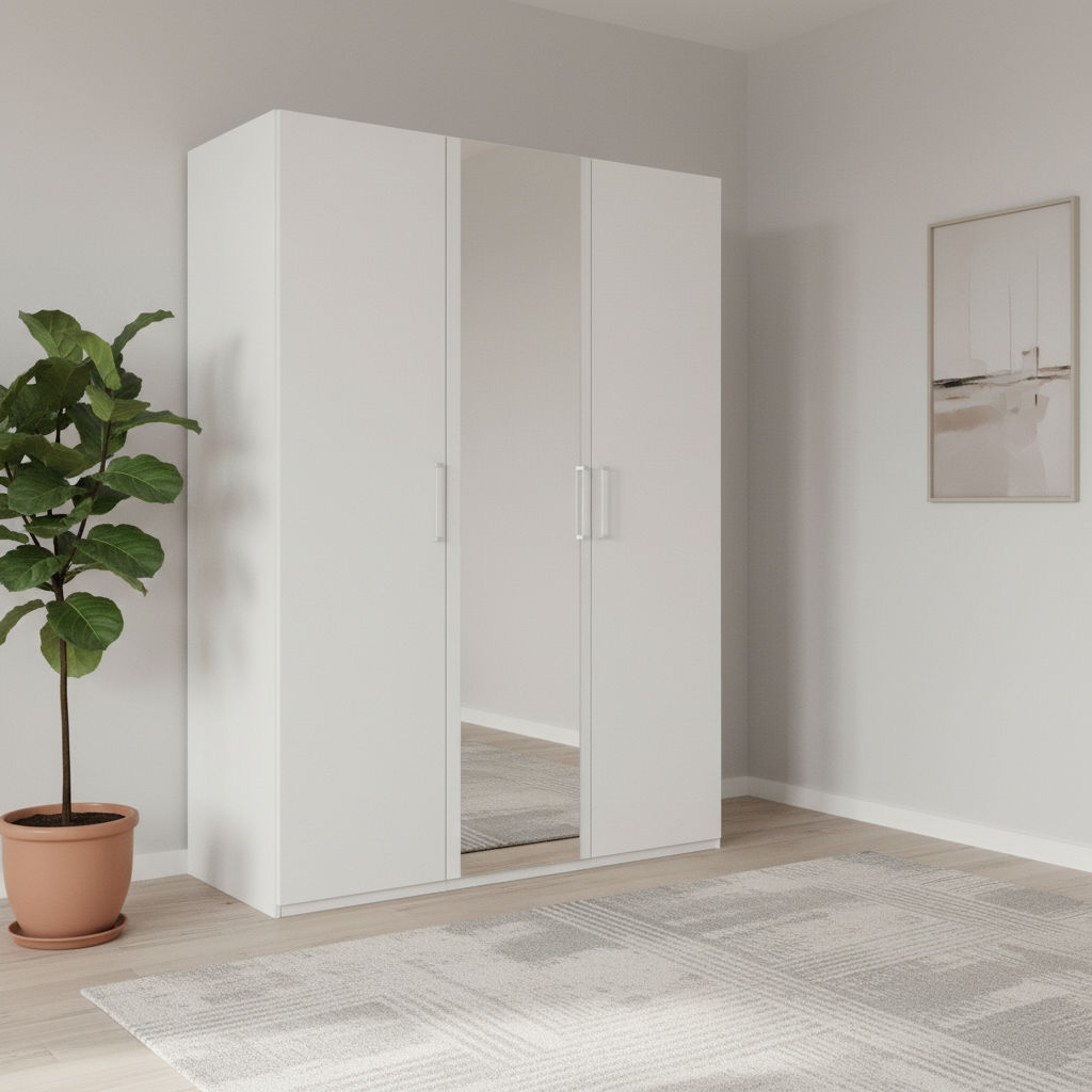 Eve White 3 door Hinged Wardrobe
