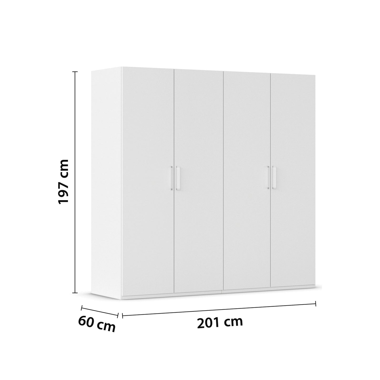 Rauch Eve White 4 Door hinged Wardrobe Height 197 cm