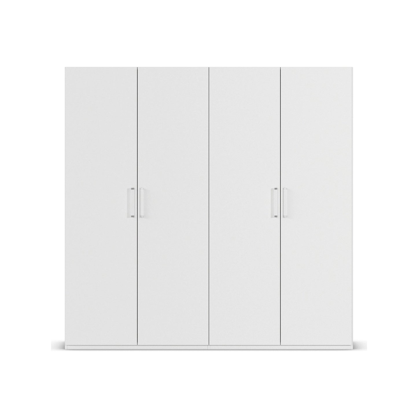 Without Mirror 4 Door White hinged Wardrobe
