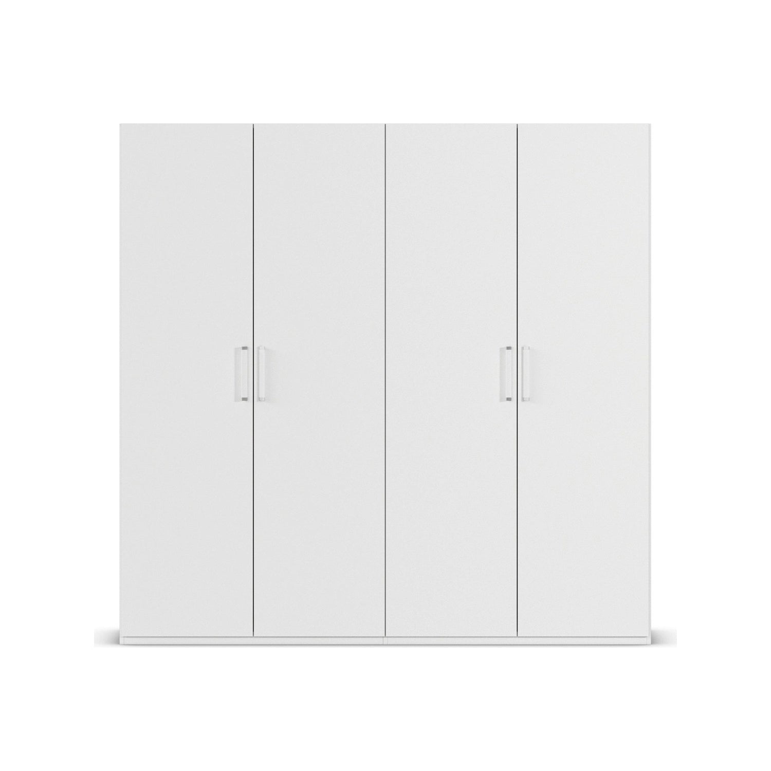 Without Mirror 4 Door White hinged Wardrobe