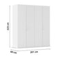 Rauch Eve White 4 Door hinged Wardrobe Height 223 cm