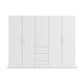Without Mirror 5 Door 3 Drawer white Wardrobe