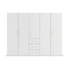 Without Mirror 5 Door 3 Drawer white Wardrobe