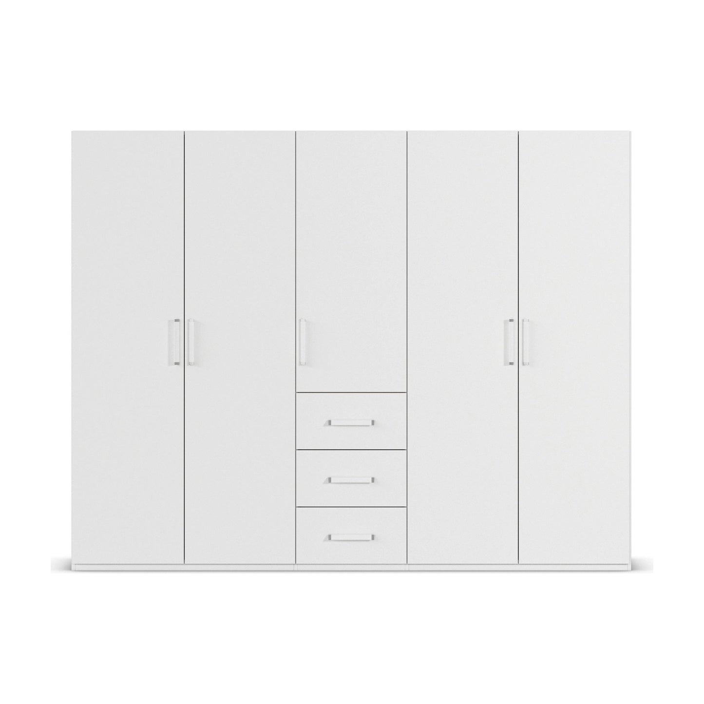 Without Mirror 5 Door 3 Drawer white Wardrobe