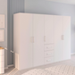 Rauch Eve White 5 Door 3 Drawer Wardrobe in bedroom