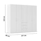 Rauch Eve White 5 Door 3 Drawer Wardrobe height 223 cm