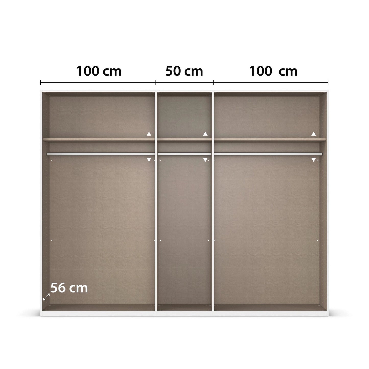 Clothing wardrobe with measurements 