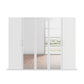 With Mirror 5 Door White hinged Wardrobe