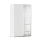 Eve White Sliding Door Wardrobe with Mirror -Width 137cm