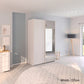 Eve White wardrobe with mirror in a bedroom setting