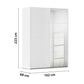 Eve 162cm Wide White Sliding Door Wardrobe with Mirror 