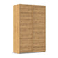 Small Compact Wood Effect Sliding Door Wardrobe without Mirror Width 137cm