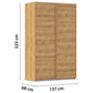 Rauch 137cm Eve Sonoma Oak 3 Door Sliding Wardrobe