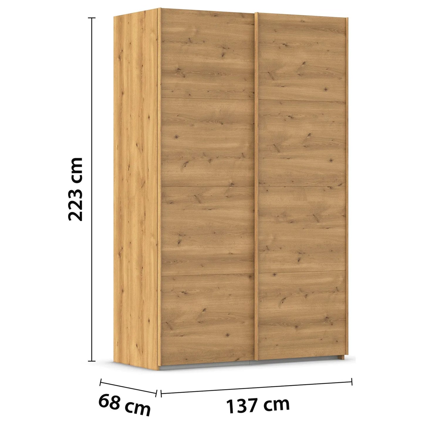 Rauch 137cm Eve Sonoma Oak 3 Door Sliding Wardrobe