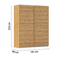 Wooden wardrobe with dimensions indicated on a white background Home Of Wardrobes