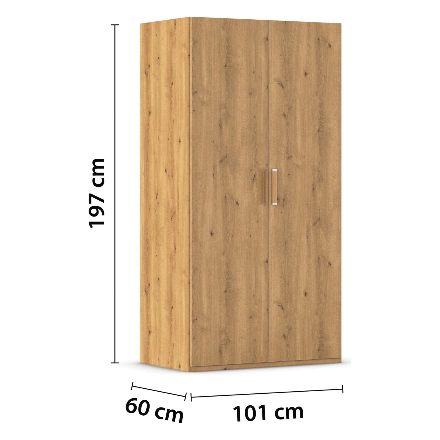 Rauch Eve Wild Oak 2 Door hinged Wardrobe Height 197 cm