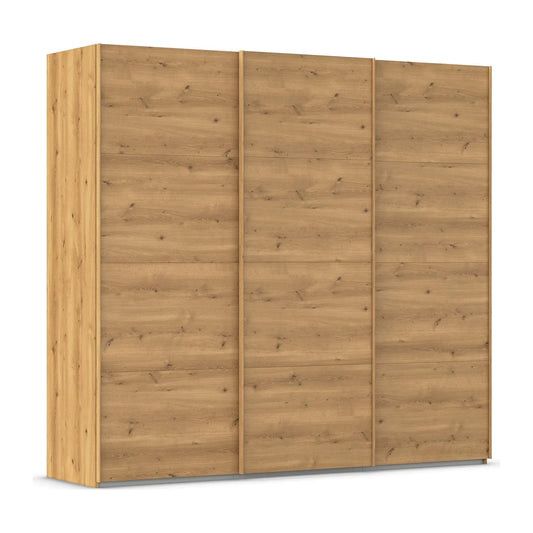 Large 3 Door Wooden Sliding Door Wardrobe Length 242cm 