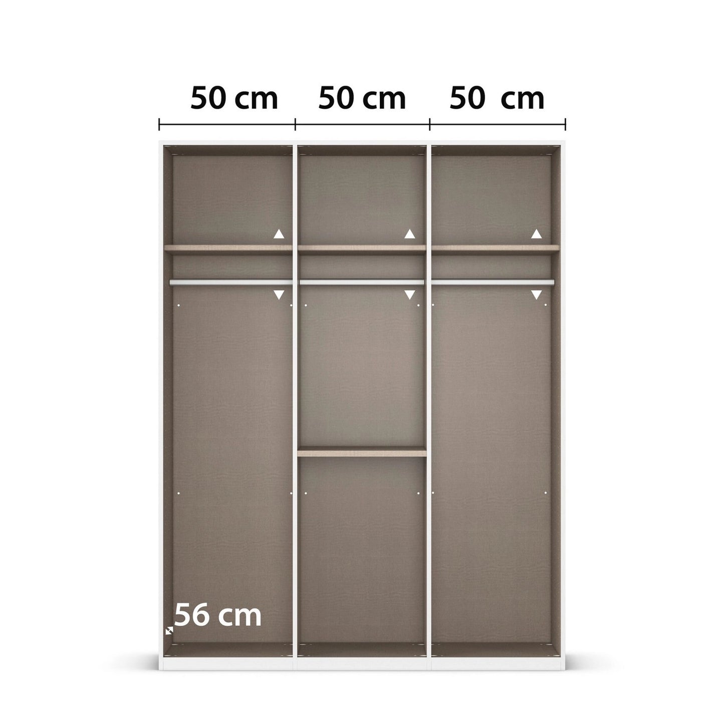 Clothing wardrobe with measurements 