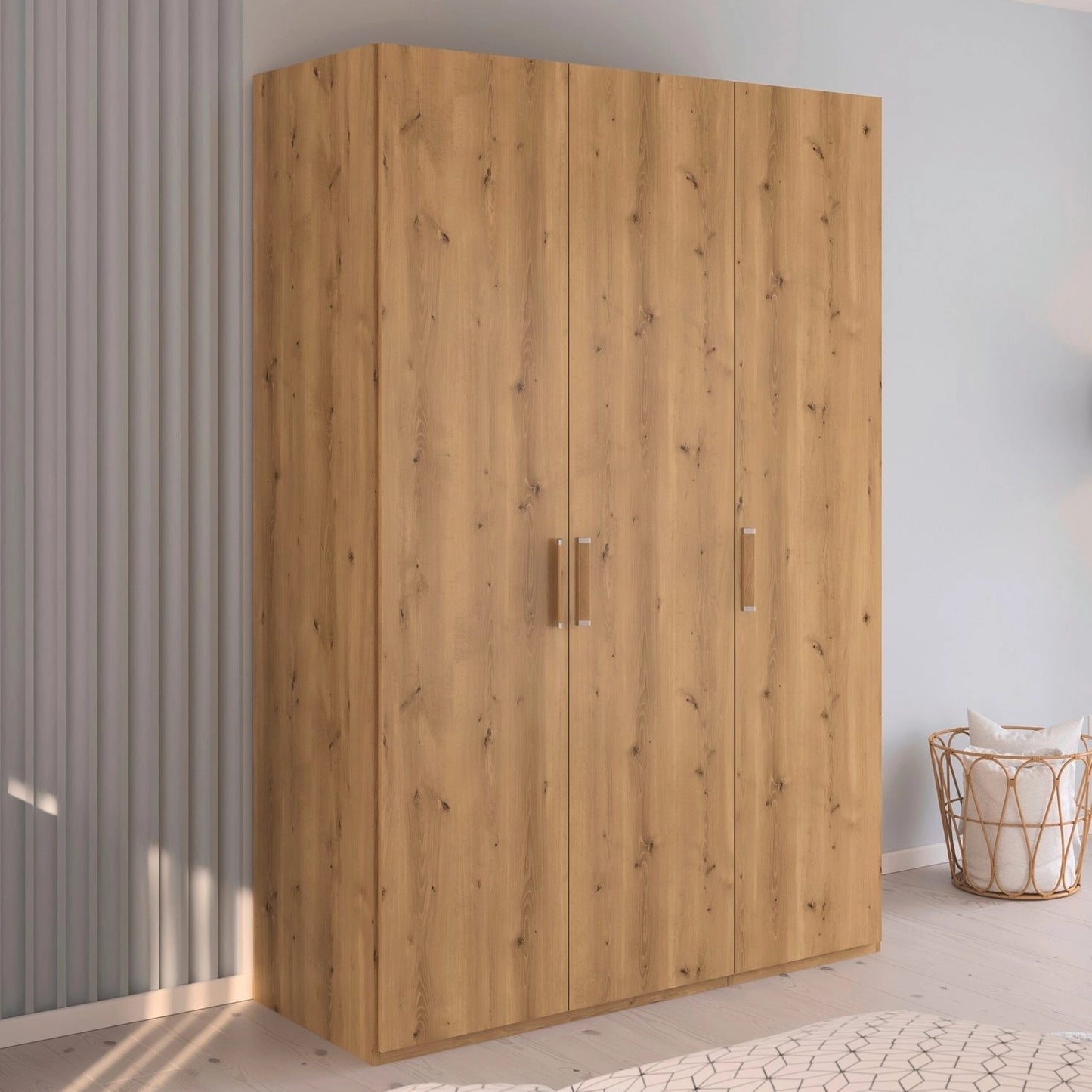 Rauch Eve Wild Oak 3 Door hinged Wardrobe in bedroom