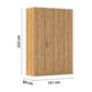 Rauch Eve Wild Oak 3 Door hinged Wardrobe Height 223 cm