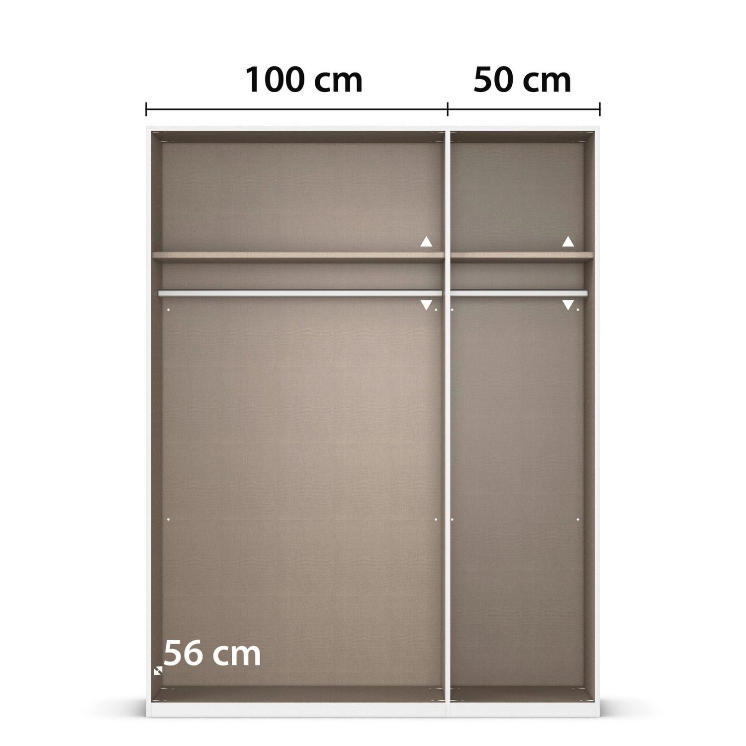 Clothing wardrobe with measurements 