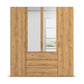 With Mirror 4 Door 3 Drawer Wild Oak Wardrobe