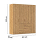 Rauch Eve Wild Oak 4 Door 3 Drawer Wardrobe height 223 cm