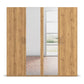 With Mirror 4 Door Wild Oak hinged Wardrobe