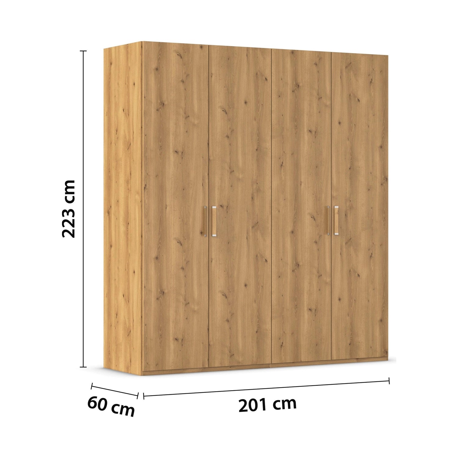 Rauch Eve Wild Oak 4 Door hinged Wardrobe Height 223 cm