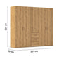 Rauch Eve Wild Oak 5 Door 3 Drawer Wardrobe height 223 cm