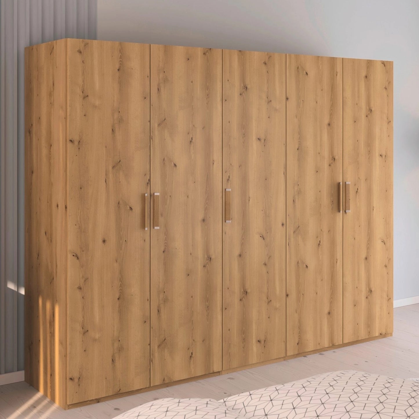 Rauch Eve Wild Oak 5 Door hinged Wardrobe in bedroom
