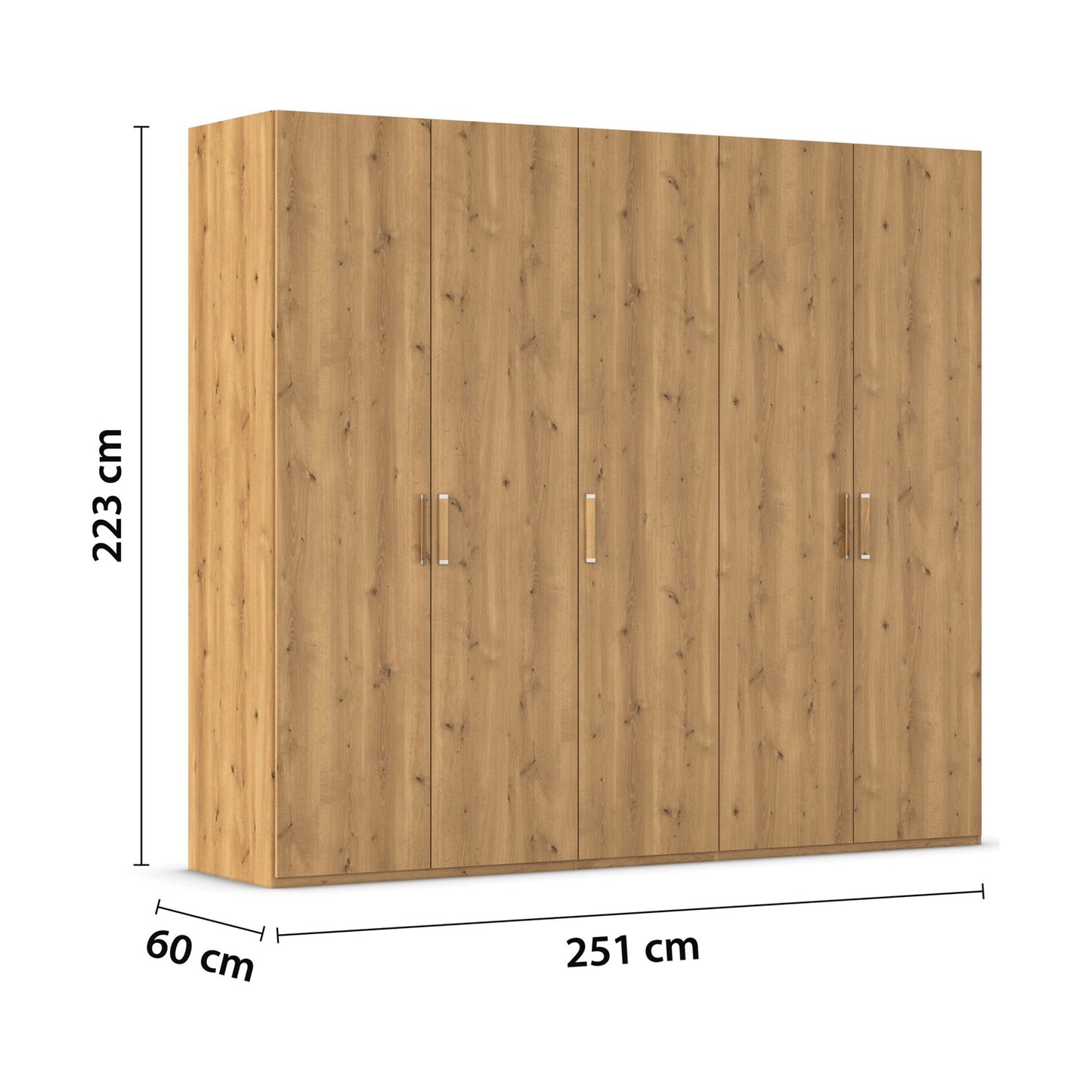 Rauch Eve Wild Oak 5 Door hinged Wardrobe Height 223 cm