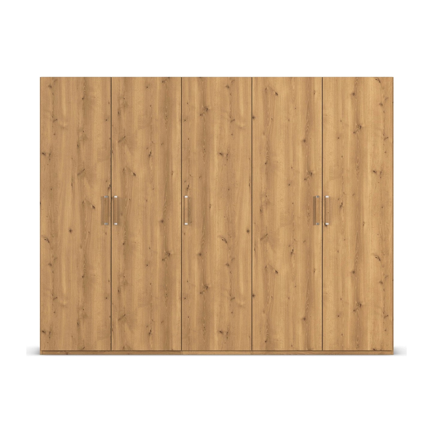 Without Mirror 5 Door Wild Oak hinged Wardrobe