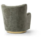 Flora Olive Chenille Swivel Accent Chair with Gold Base - Pendle Village Furniture