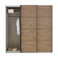 Forms Artisan Oak 3 Door Sliding Wardrobe - Interior view Styled in a Bedroom